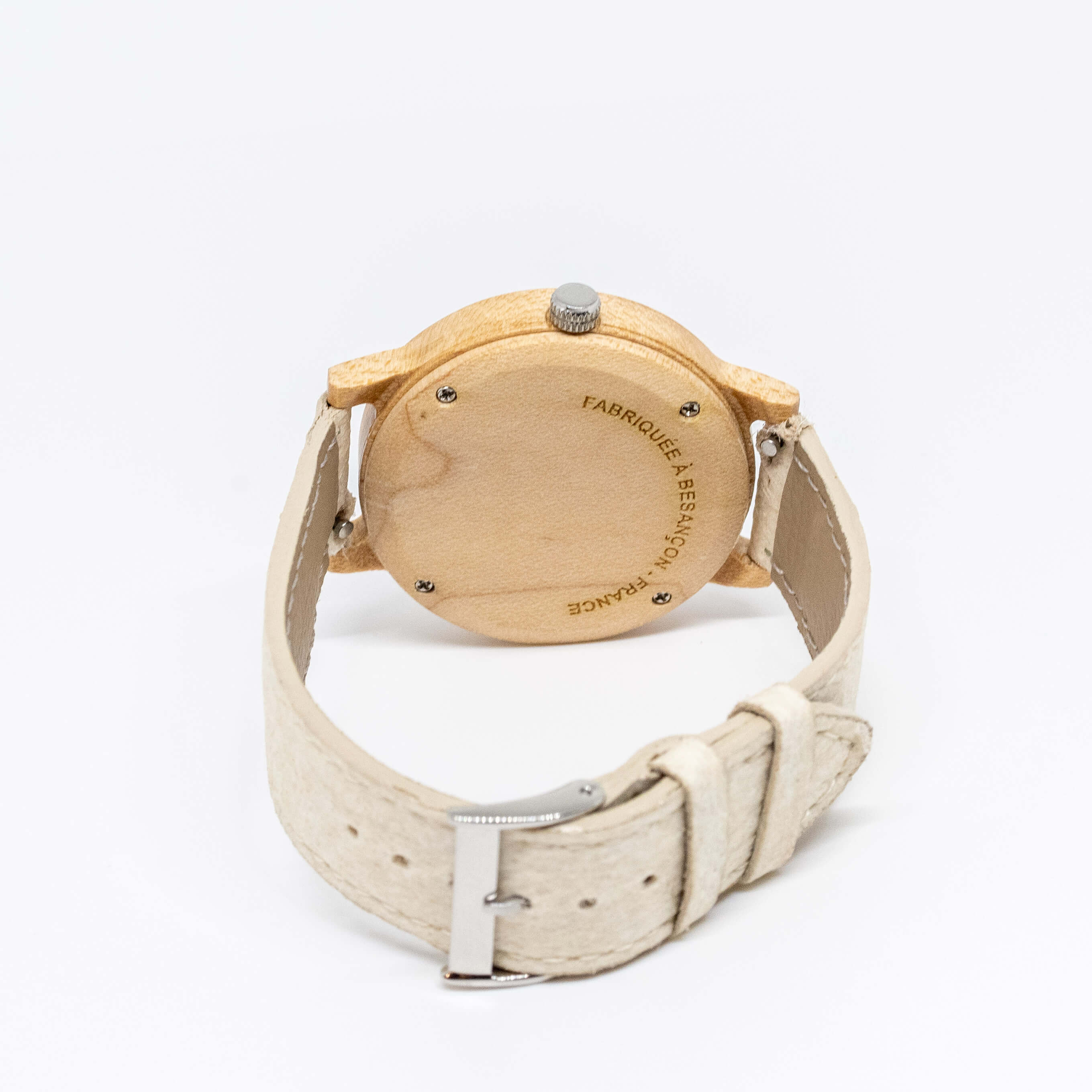 Montre Tropical Bois & Pinatex blanc - Image 4